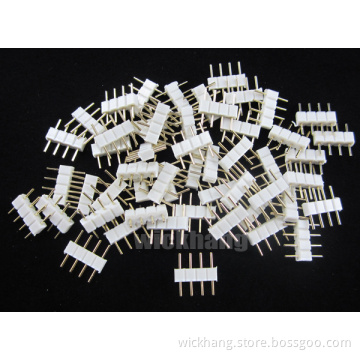 4pin RGB Male Plug Adapter Connector for RGB 3528 5050 LED Strip White